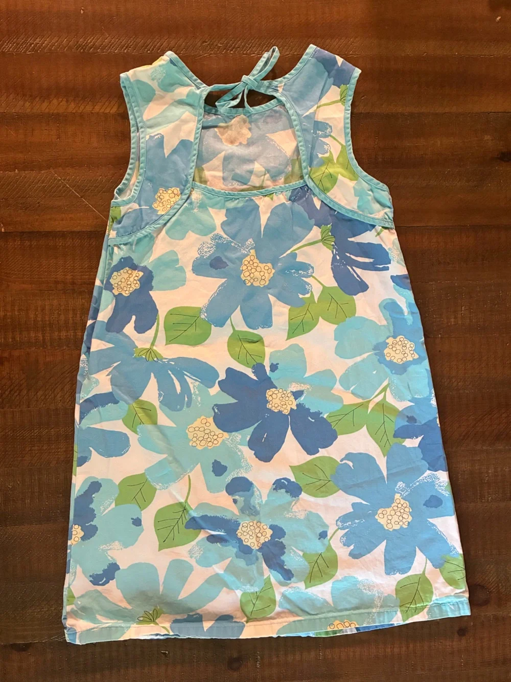 Gymboree Blue and Green Floral Sleeveless Dress